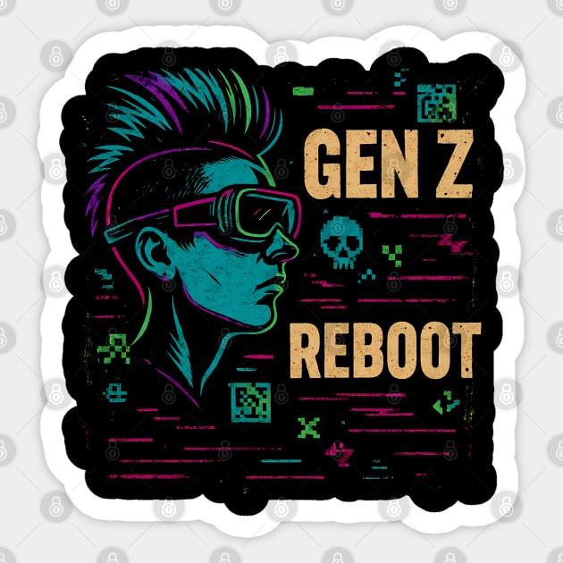 GEN Z REBOOT — Tech Rebellion Unleashed Sticker by Hobby Helpers Merch